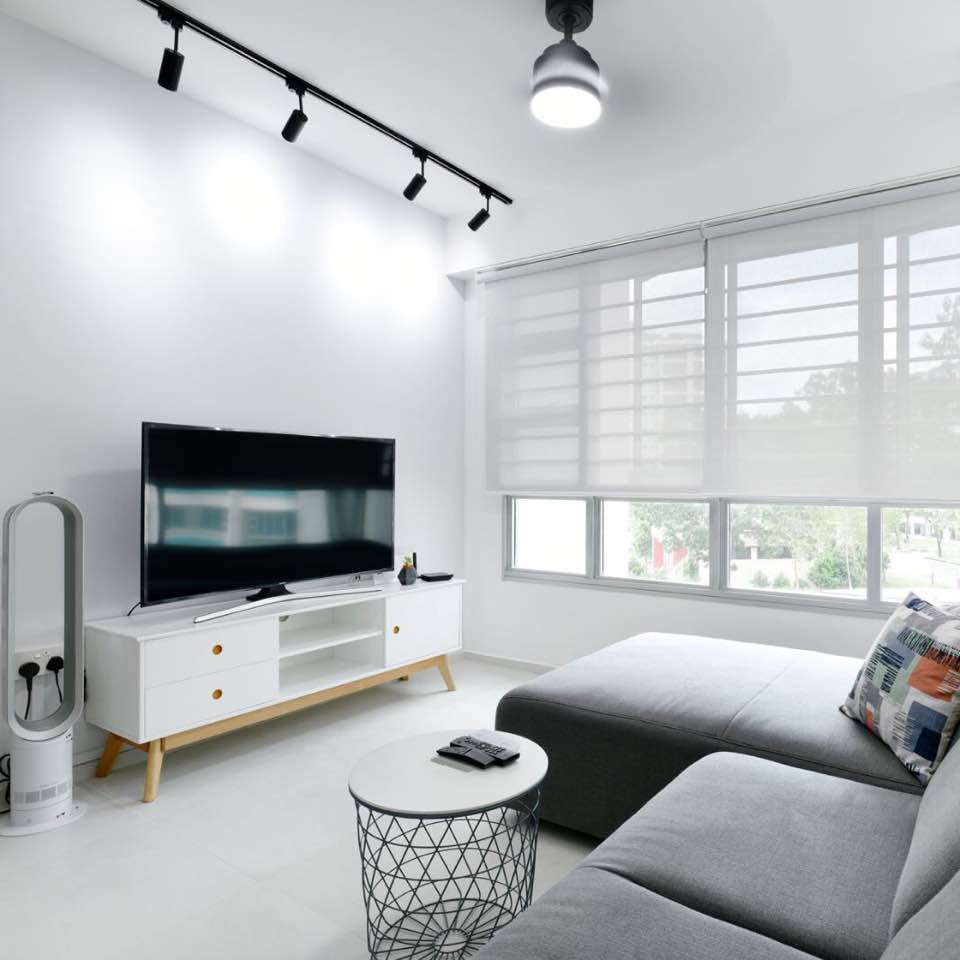 House Tour Living Room Dining Area Pocketfulofthoughts Dayre Another Angle Of The Tv Console Area From Sofa Btw Don T Worry That Track Lights Will Cause Living To Be Hot Cos Thats Usually Myth